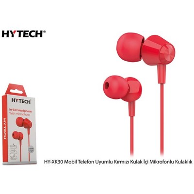 Hytech HY-XK30 Mobil Telefon Uyumlu Kırmızı Kulak İçi Mikrofonlu Kulaklık