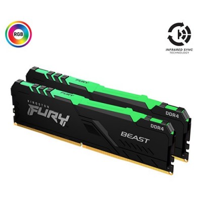 KINGSTON 16GB (2X 8GB) DDR4 3600MHZ DUAL KIT RGB PC RAM FURY BEAST KF436C17BBAK2/16