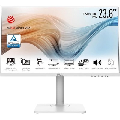 MSI 23.8" IPS MODERN MD241PW 5MS 75HZ HDMI USB-C PIVOT EV OFİS MONİTÖRÜ 1920X1080 BEYAZ