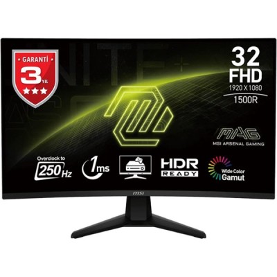 MSI 31.5" VA MAG 32C6X 1MS 250HZ HDMI-DP KAVISLI GAMING MONİTÖR  2560X1440