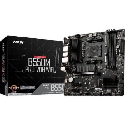 MSI B550M PRO-VDH WIFI DDR4 M2 PCIe NVME HDMI DP PCIe 16X v4.0 AM4 mATX