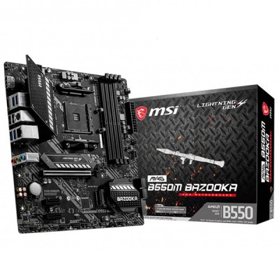 MSI MAG B550M BAZOOKA DDR4 M2 PCIe NVME HDMI DP PCIe 16X v4.0 AM4 mATX