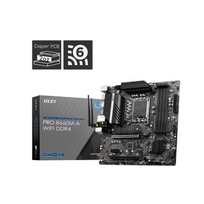 MSI PRO B660M-A WIFI-6 DDR4 HDMI-DP PCIE 4.0 1700P MATX