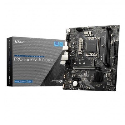 MSI PRO H610M-B DDR4 M2 PCIe NVME HDMI PCIe 16X v4.0 1700p mATX