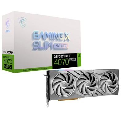 MSI RTX4070 SUPER 12GB 12G GAMING X SLIM WHITE GDDR6X 192bit HDMI DP PCIe 16X v4.0