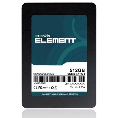 MUSHKIN 500GB ELEMENT MKNSSDEL512GB 500- 450MB/s SSD SATA-3 Disk