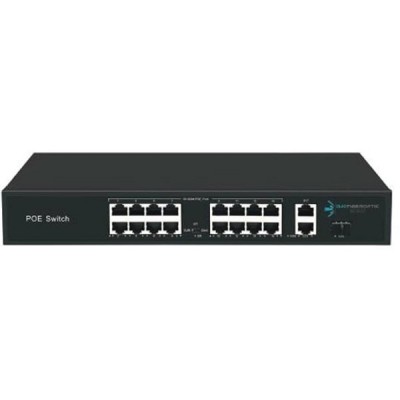 ODS 16port 200w FULL PoE 08ODS-16P2U-200 10/100 2X-UPLINK Yönetilemez Switch