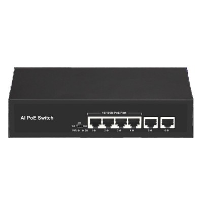 ODS 4port +2 UPLINK 60w FULL PoE 08ODS-4P2U 10/100 Yönetilemez Switch