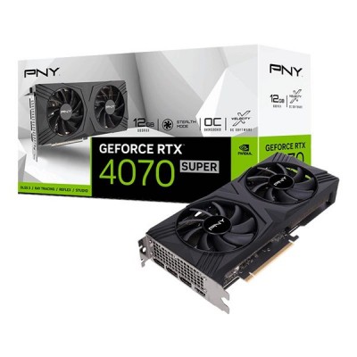 PNY 12GB RTX4070 SUPER VERTO OVERCLOCKED VCG4070S12DFXPB1-O GDDR6X HDMI-DP PCIE 4.0