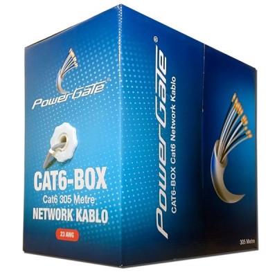 POWERGATE CAT6 Utp 23AWG Gri 305m Kablo CAT6-BOX-GY