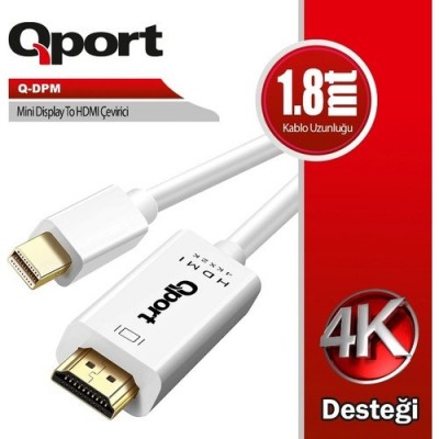 QPORT Q-DPM 1.8metre mDP-HDMI Kablo