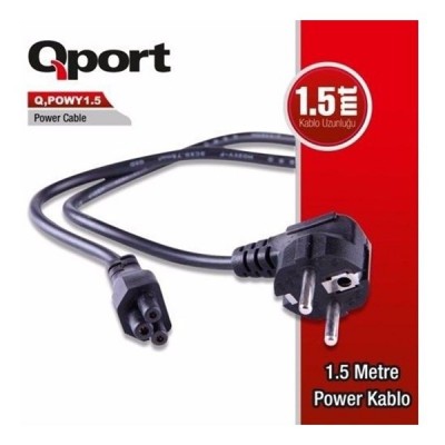 Qport Qport Q-Powy1.5 1.5 Metre Pc Power Kablosu