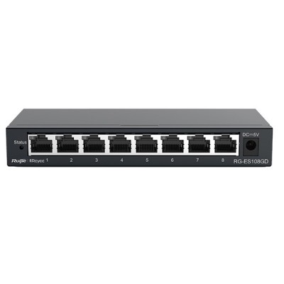 RUIJIE 8port REYEE RG-ES108GD GIGABIT Yönetilemez Switch Masaüstü Çelik Kasa