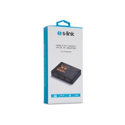 S-LINK 3port SL-HSW4K33 3port HDMI (giriş) 1port HDMI (çıkış) 4K HDMI Switch