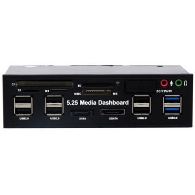 S-LINK SLX-533A 5.25" Siyah Dahili Kart Okuyucu USB 3.0,eSATA,SATA