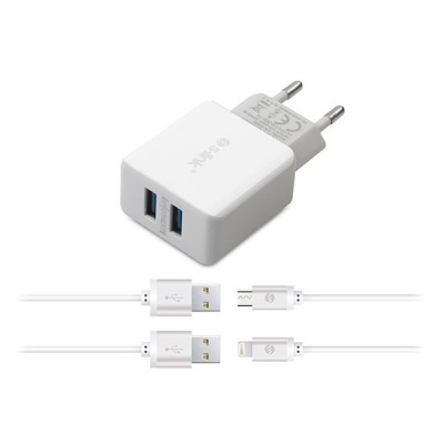 S-link Swapp SW-C650 2.1A iPad/iPhone Lightning - Micro Usb Kablo ve Ev Şarj Adaptörü