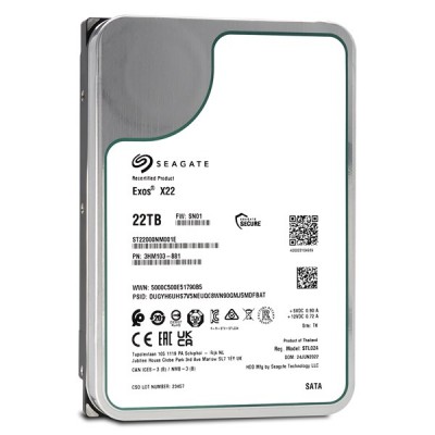 SEAGATE 22TB EXOS X22 ST22000NM001E 512MB 7200RPM SATA-3 NAS VE GÜVENLİK DİSKİ