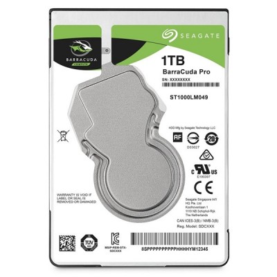 SEAGATE 2,5" 1tb Barracuda Pro ST1000LM049 7200rpm 128mb Sata III Notebook Harddisk