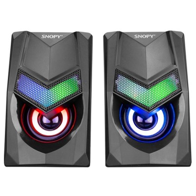 SNOPY SN-X25 1+1 USB Siyah 6w Hoparlör RGB Ledli