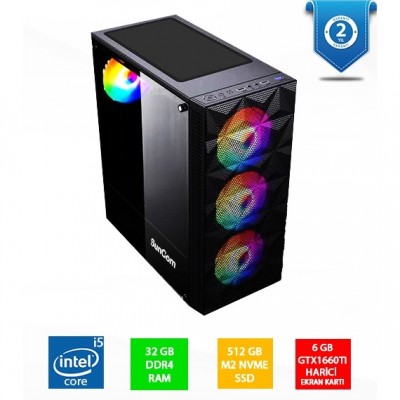 SUNCOM SG1-107 CORE i5 11400F-32GB RAM-512GB SSD-6GB GTX1660Ti-FDOS GAMING PC