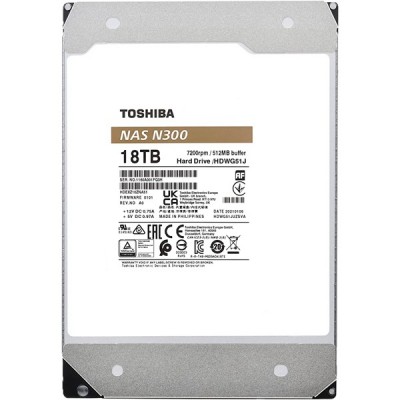 TOSHIBA 3.5" 18TB N300 HDWG51JUZSVA 7200 RPM 512MB SATA-3 NAS Diski