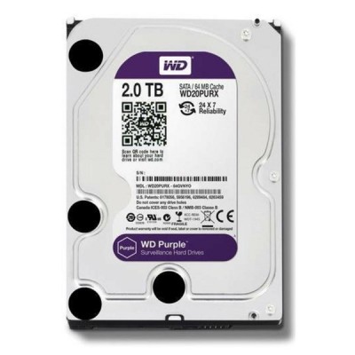 WD 3.5" 2TB PURPLE WD20PURX 5400 RPM 64MB SATA-3 Güvenlik Diski