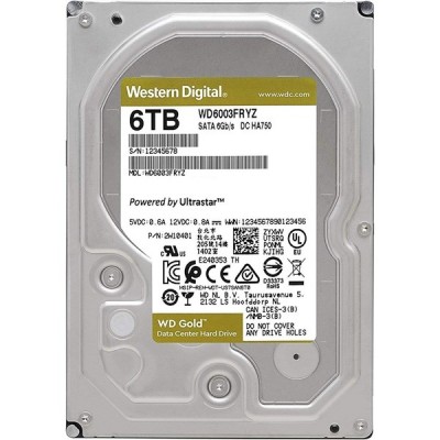 WD 6TB 3.5'' GOLD WD6003FRYZ 256GB 7200RPM SATA-3 ENTERPRISE DİSK