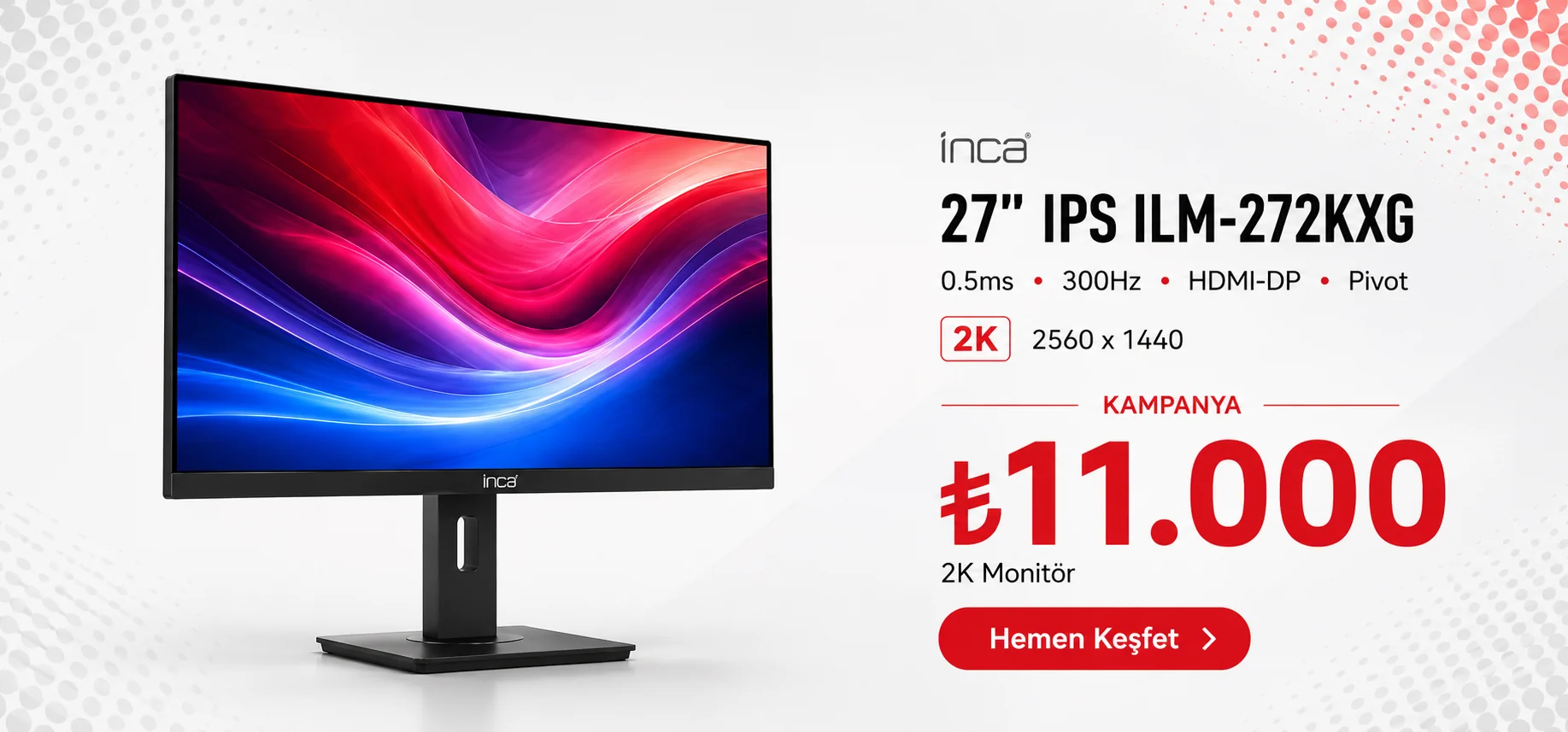 INCA 27 IPS ILM-272KXG 2K Gaming Monitör